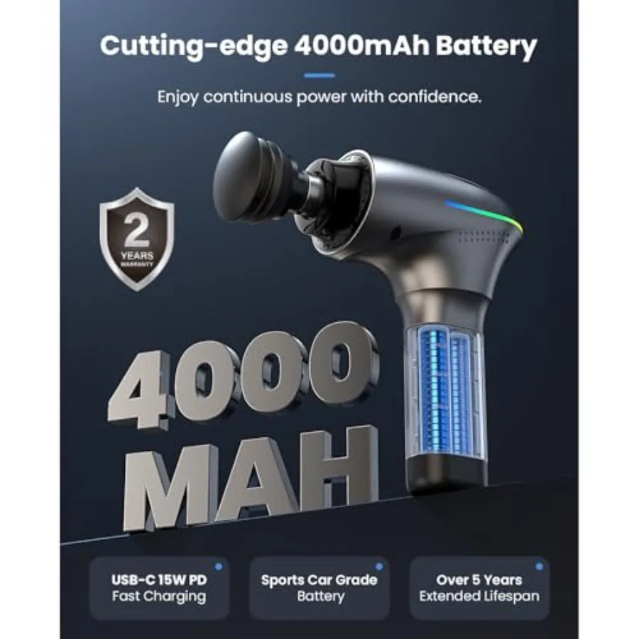 A2 Ultra Pro Percussion Massage Gun With Infrared Heat Head