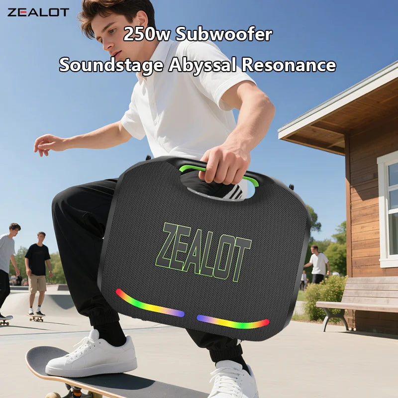 Zealot ZE21 250W Wireless Speaker Outdoor Portable 48000mAh RGB Lights