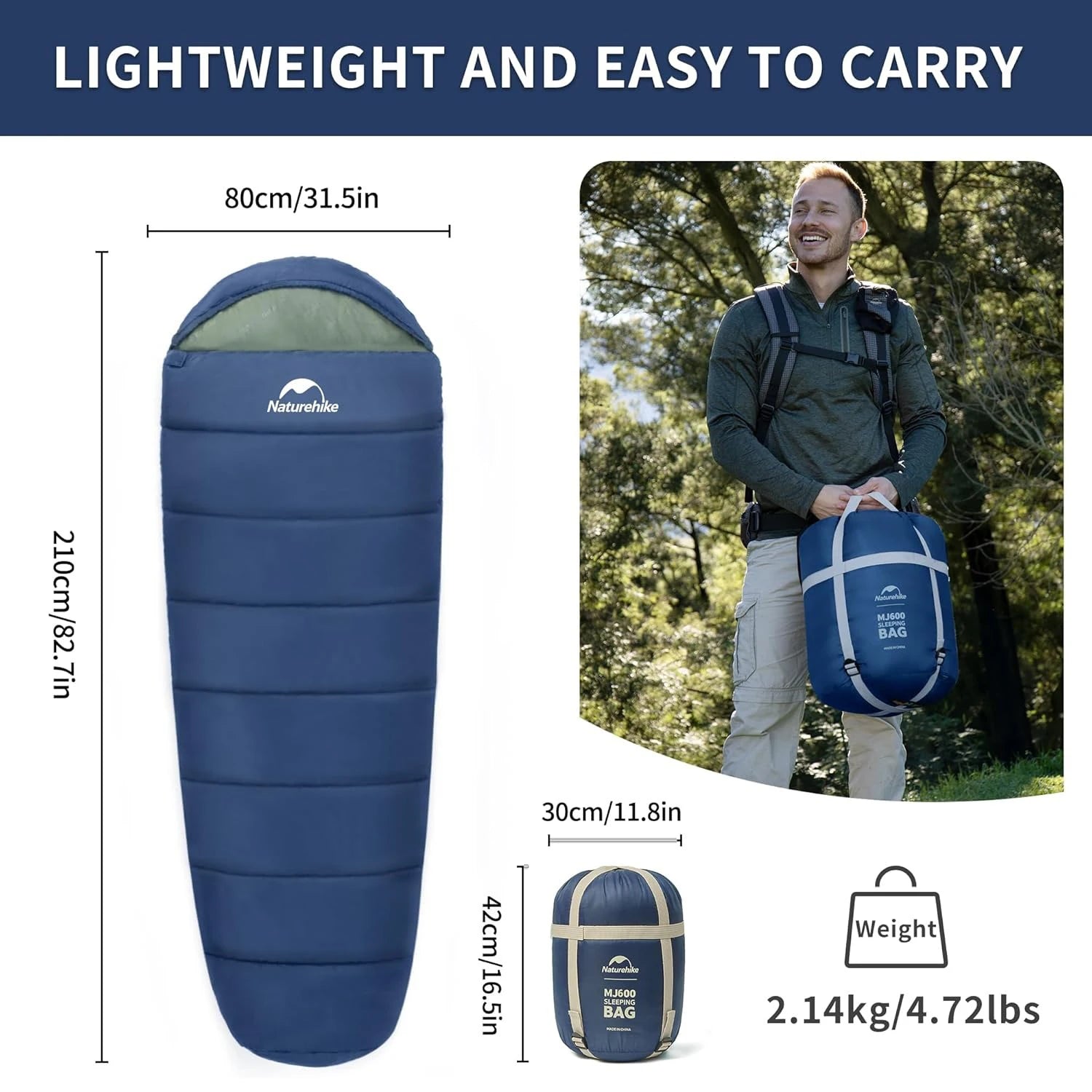 Naturehike Mummy Sleeping Bags MJ300 MJ600 Camping Winter - Arthur's Wellness Emporium