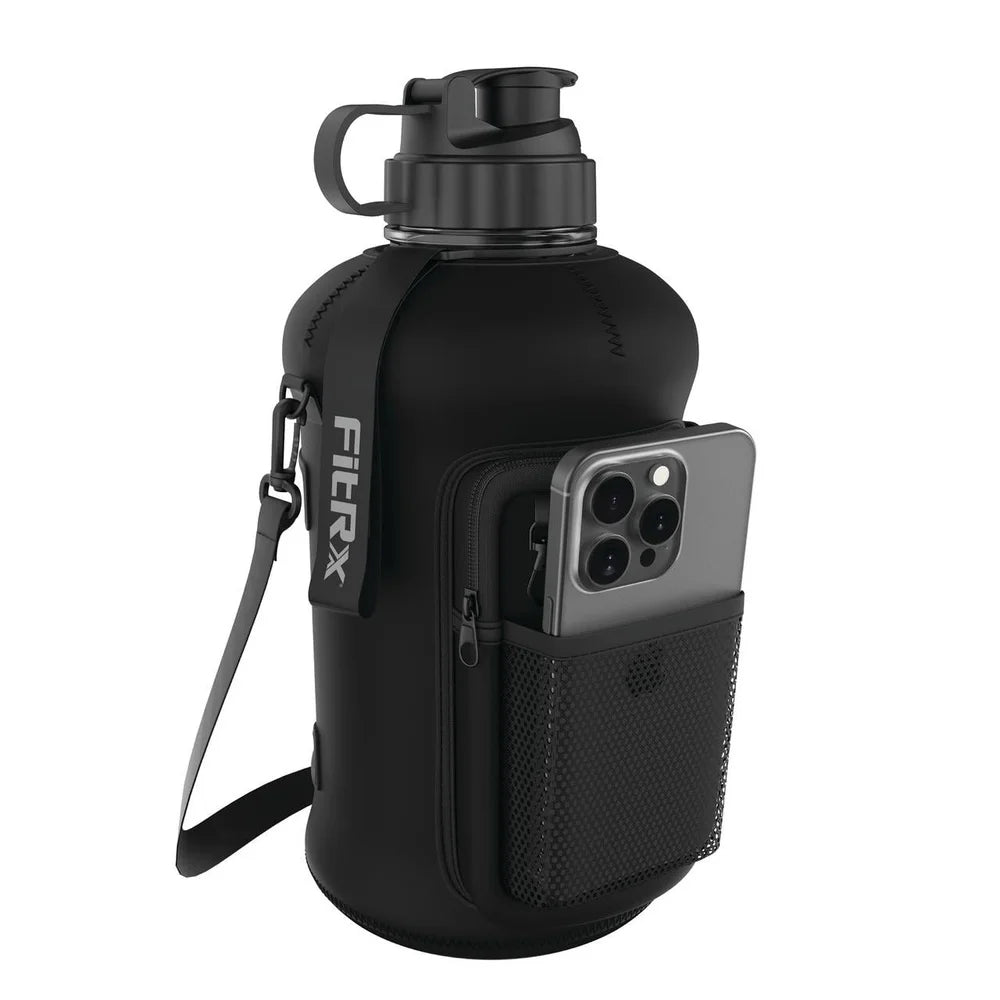 Care Water Bottle With Neoprene Sleeve And Carry Strap