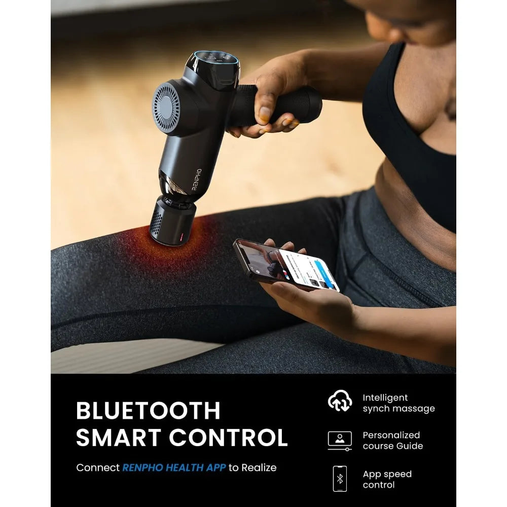 Deep Tissue Hot Cold Massage Gun Bluetooth Percussion 12mm - Arthur's Wellness Emporium