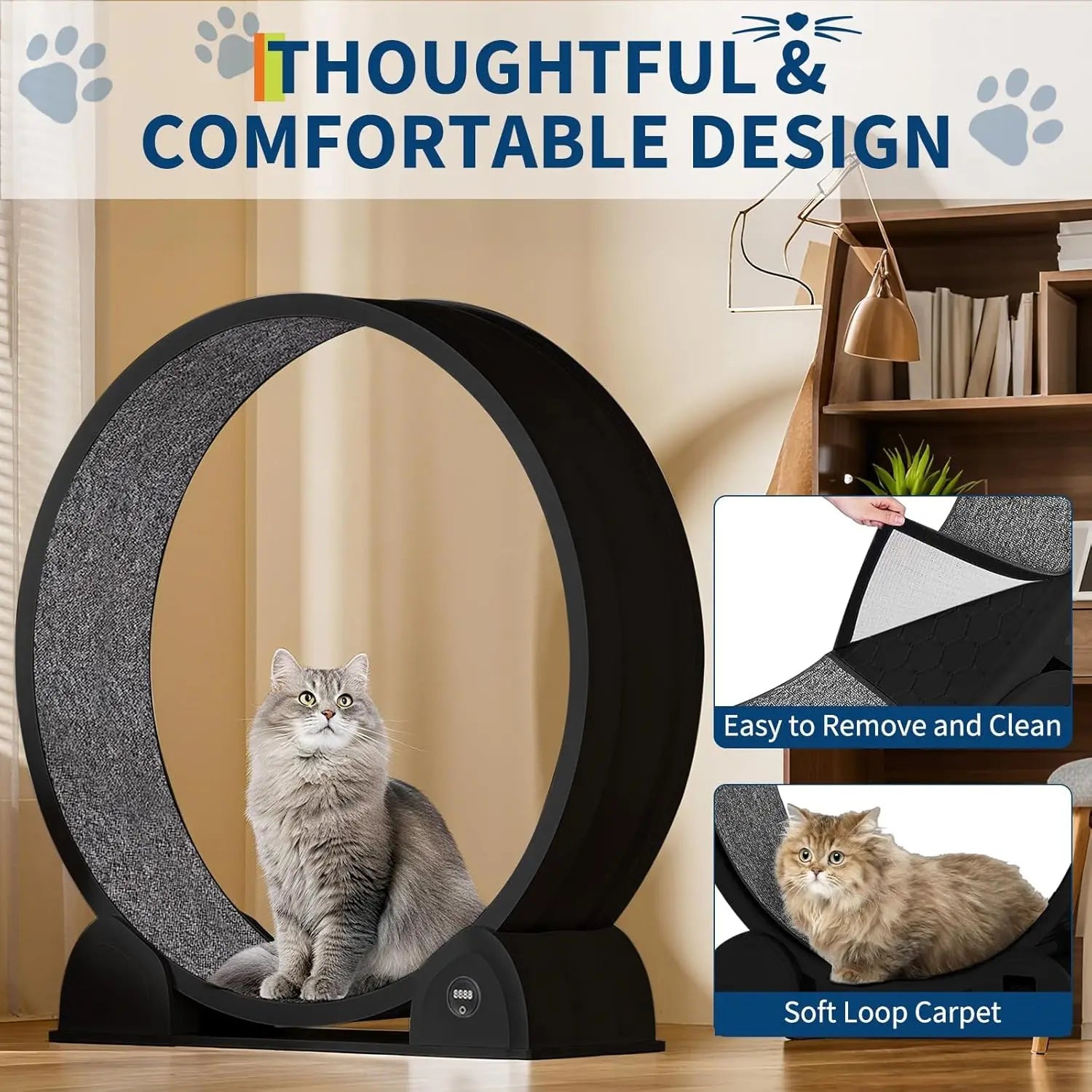 HiMISSCN Cat Exercise Wheel Indoor Running Wheel For Cats - Arthur's Wellness Emporium
