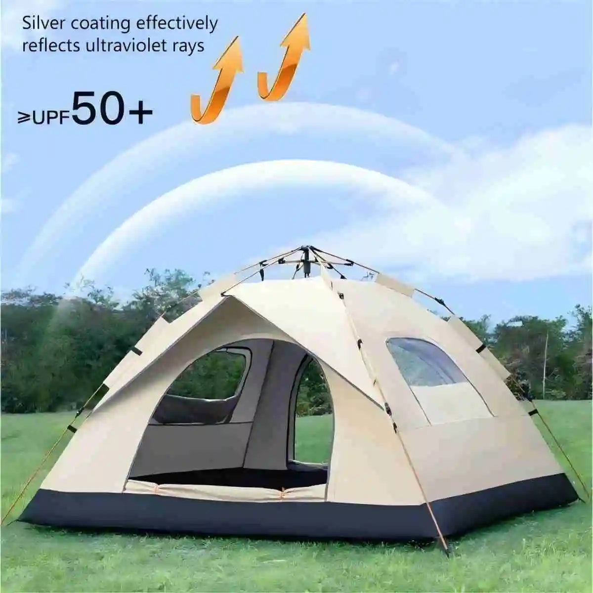 Pakicetus Outdoor Sunshade Camping Tent With Doors And Windows - Arthur's Wellness Emporium