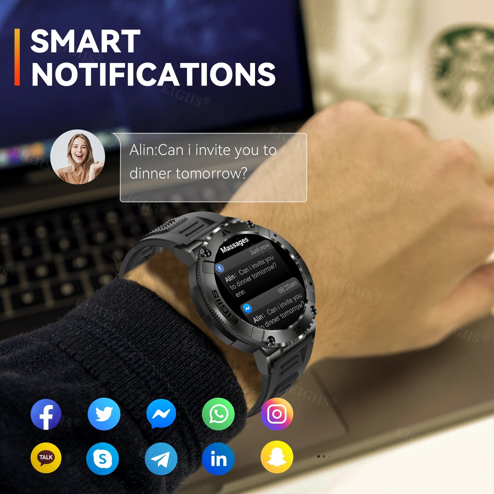 LaNikar Smart Watch Men TFT Display Bluetooth Call Blood Pressure - Arthur's Wellness Emporium