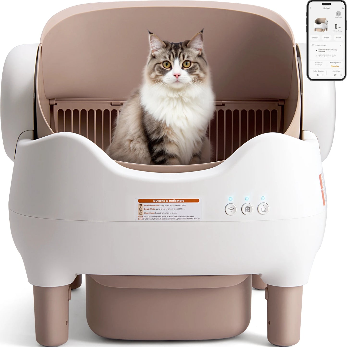 Lunapurr Self Cleaning Cat Litter Box With App Control Open Top - Arthur's Wellness Emporium