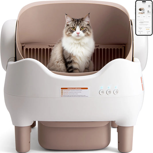 Lunapurr Self Cleaning Cat Litter Box With App Control Open Top - Arthur's Wellness Emporium
