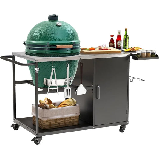 DAFIFY Universal Grill Table For Big Green Egg Cart With Wheels - Arthur's Wellness Emporium