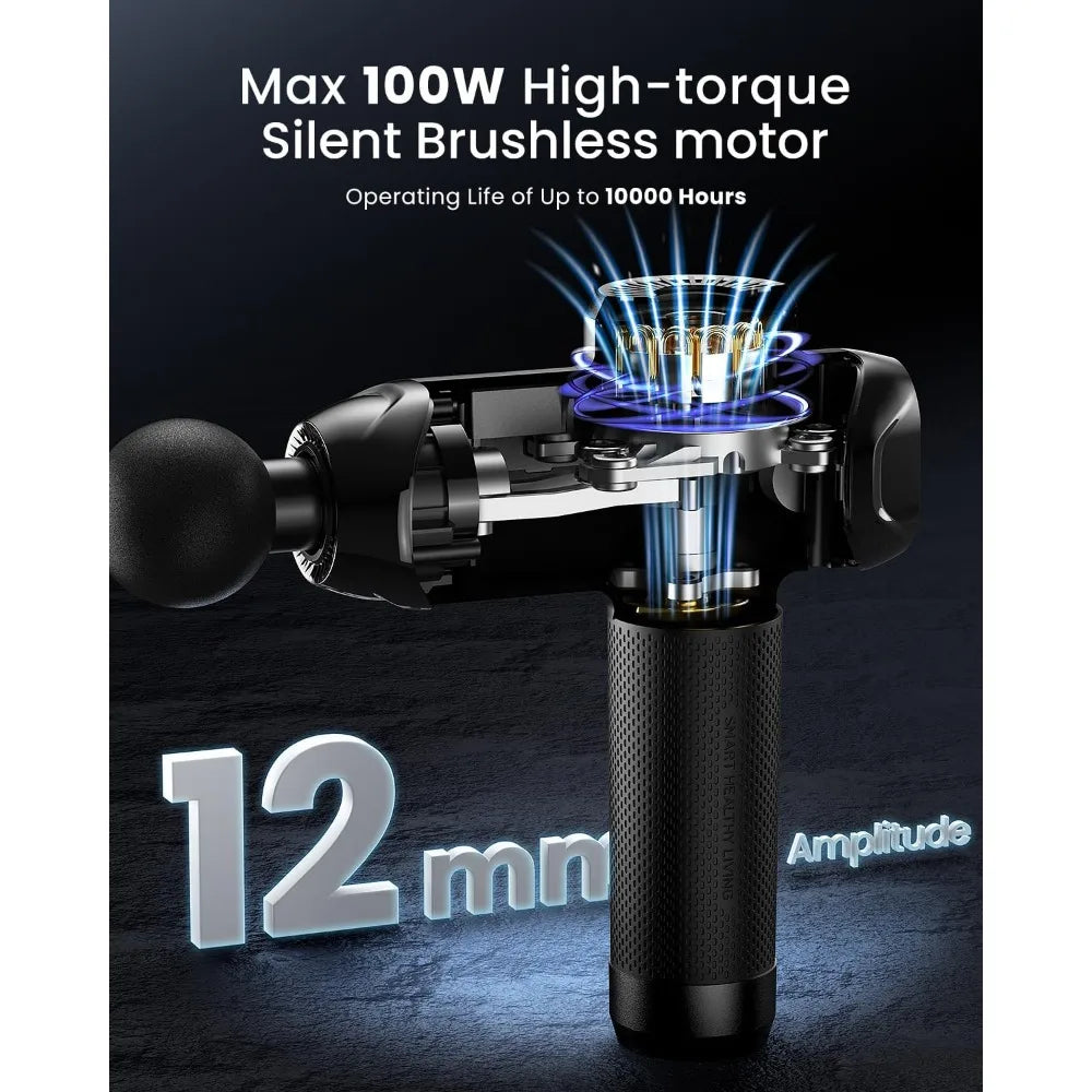 Deep Tissue Hot Cold Massage Gun Bluetooth Percussion 12mm - Arthur's Wellness Emporium