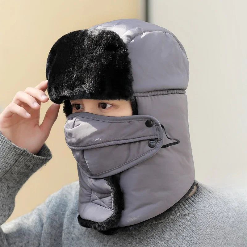 MAZIAOCN Unisex Winter Trapper Hat With Lined Fleece Ear Protection