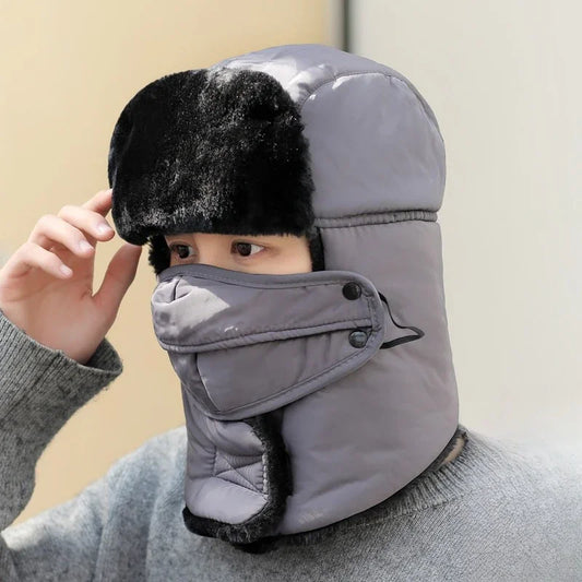 MAZIAOCN Unisex Winter Trapper Hat With Lined Fleece Ear Protection