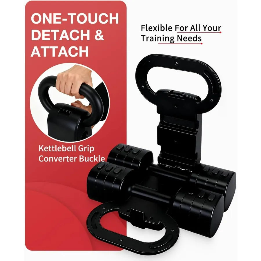 Adjustable Kettlebell Set With Wrist Straps 4-In-1 Home Gym - Arthur's Wellness Emporium
