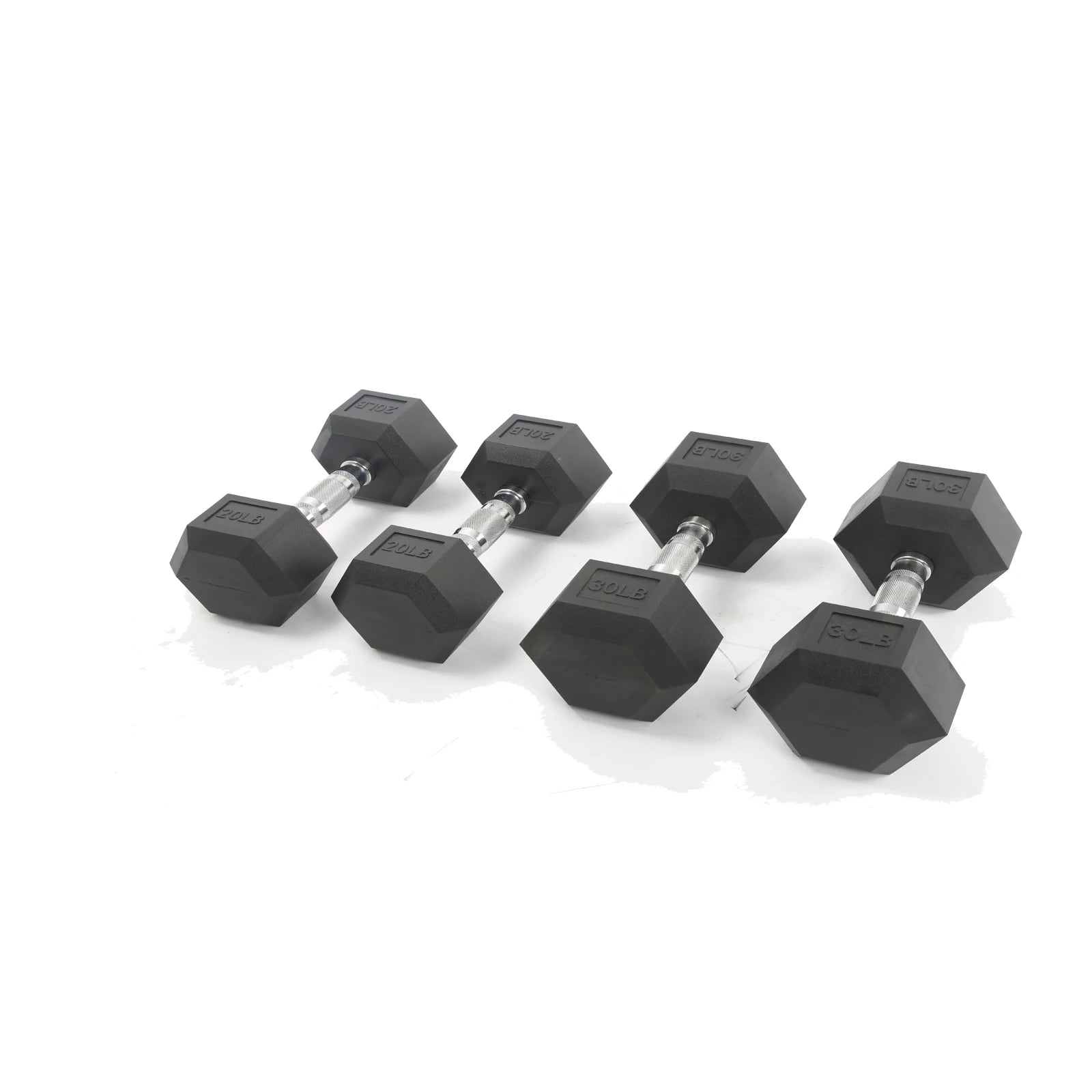 Hex Dumbbells Set With Rack Rubber Coated For Home Gym - Arthur's Wellness Emporium
