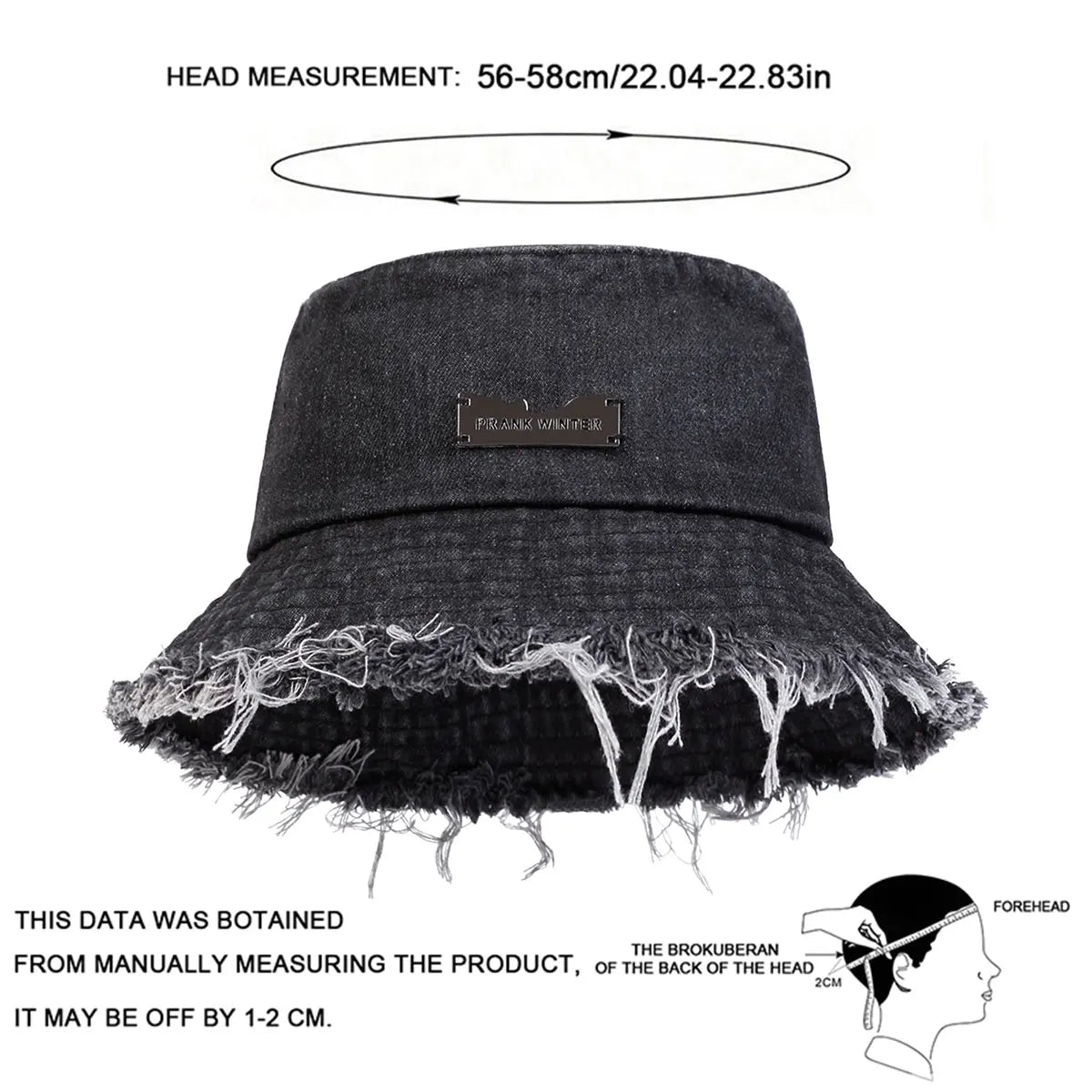 Unisex Vintage Distressed Denim Bucket Hat for Travel - Arthur's Wellness Emporium
