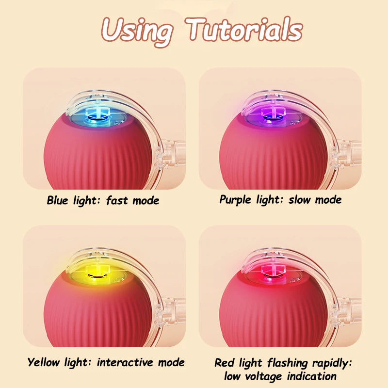 Cat Interactive Ball Toy Automatic Rolling Faux Tail Rechargeable - Arthur's Wellness Emporium