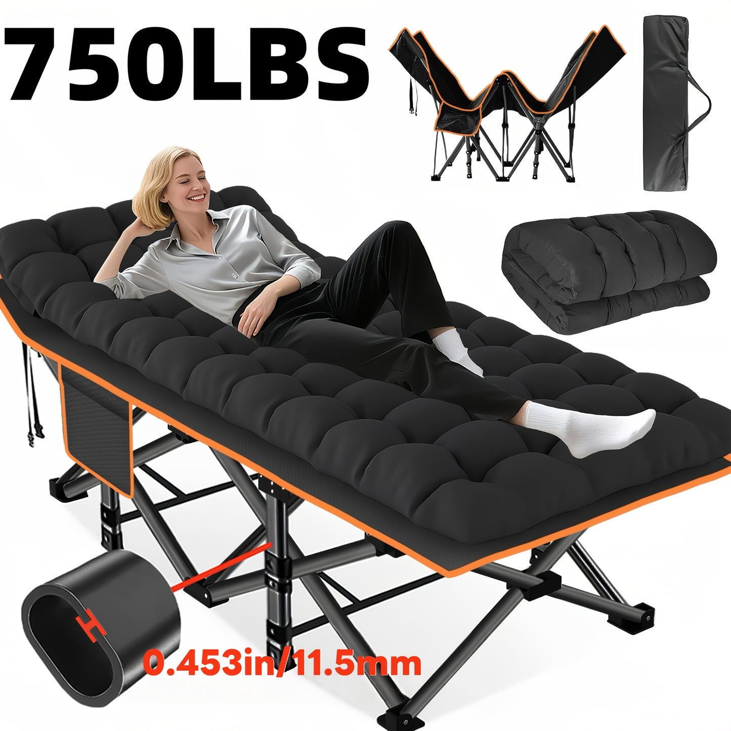 DEYUI Folding Bed With Mattress For Camping And Guests - Arthur's Wellness Emporium