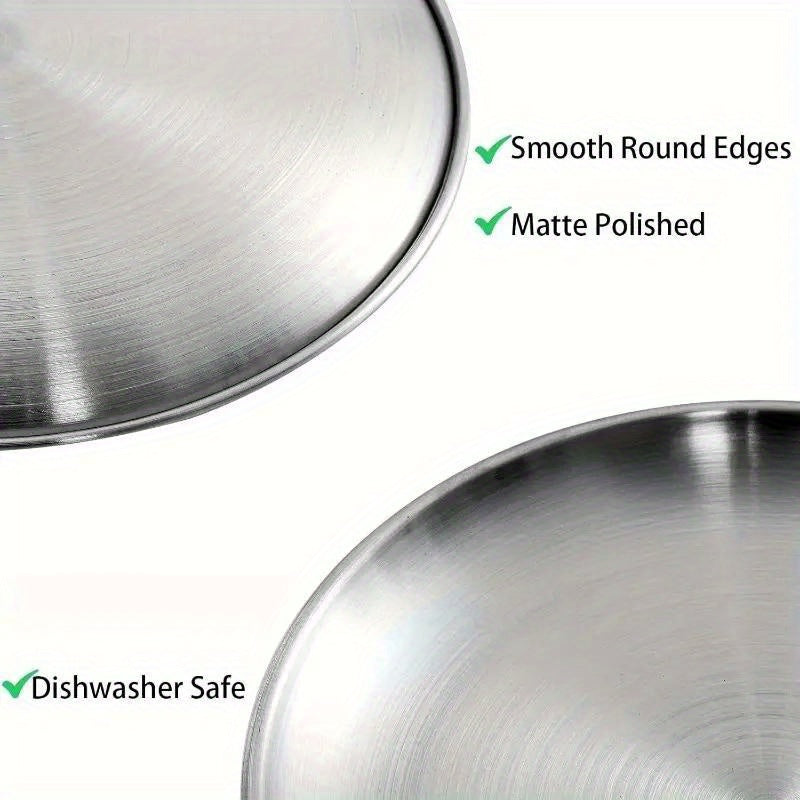Stainless Steel Plates 10 Pieces Durable Dishwasher Safe - Arthur's Wellness Emporium
