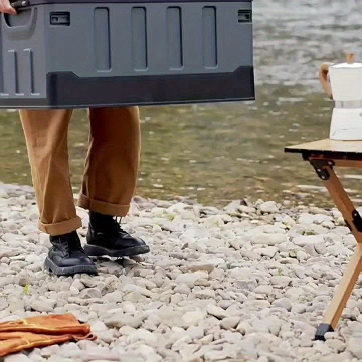 Foldable Outdoor Storage Stool With Ergonomic Backrest - Arthur's Wellness Emporium