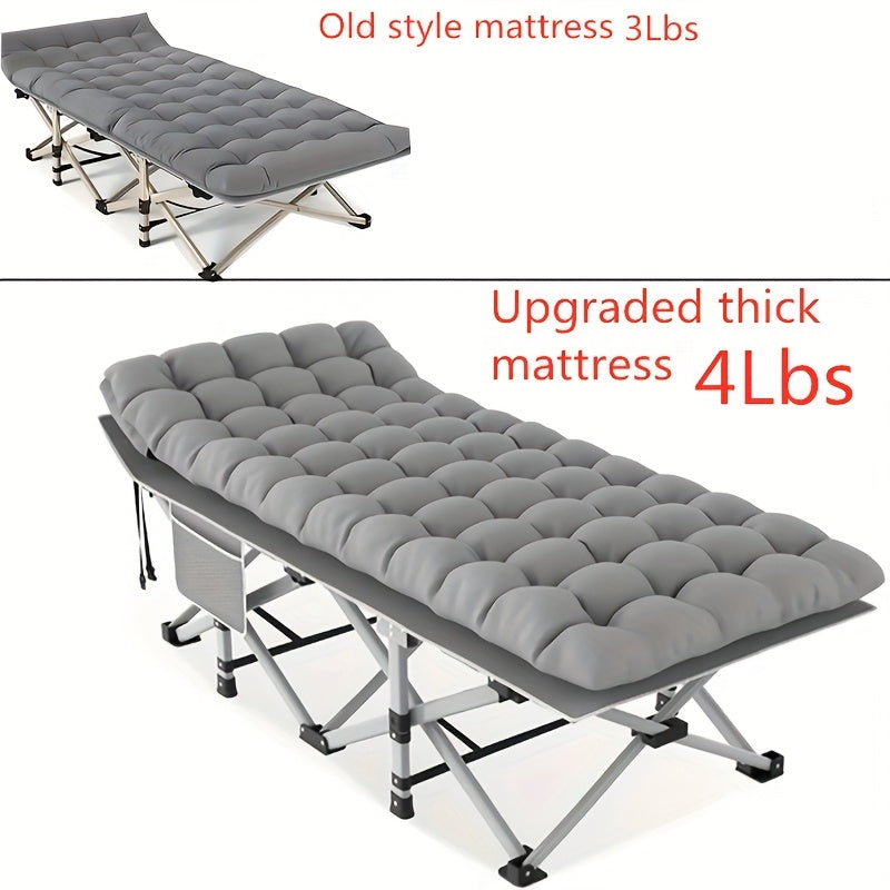 Stainless Steel Outdoor Folding Bed Camping Cot Heavy Duty 400Kg - Arthur's Wellness Emporium