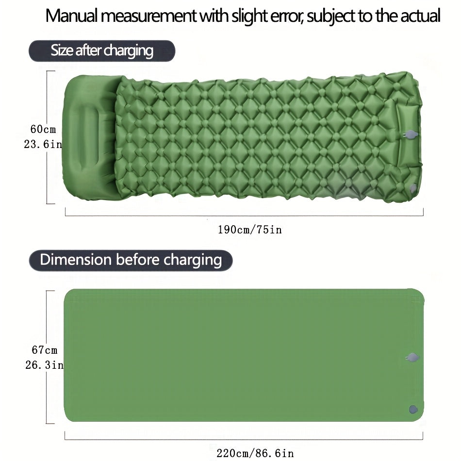 WKEFF Sleeping Pad For Camping Ultralight Inflatable Mattress With Foot Pump - Arthur's Wellness Emporium