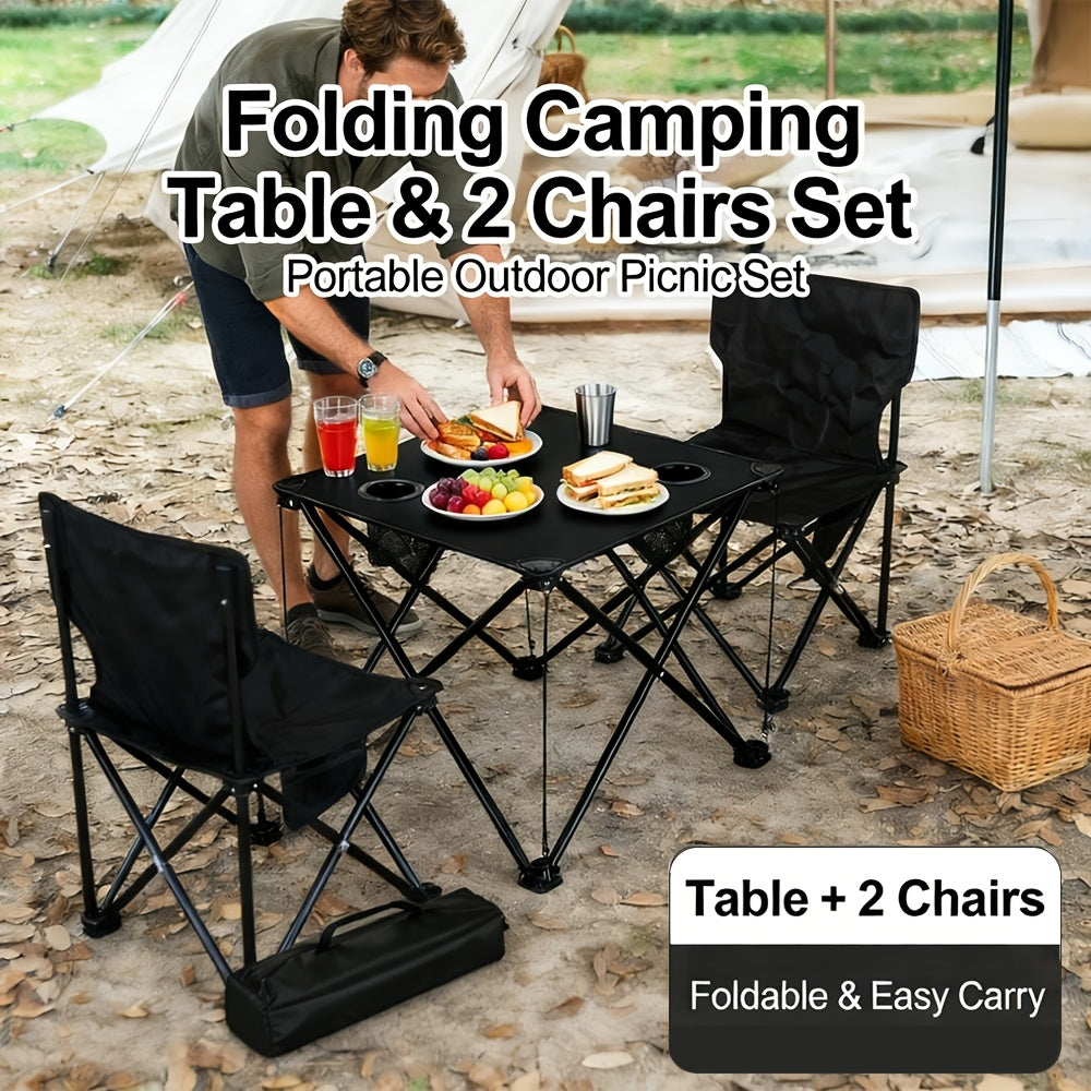 Portable Folding Camping Table And Chairs Set For Outdoor Use - Arthur's Wellness Emporium