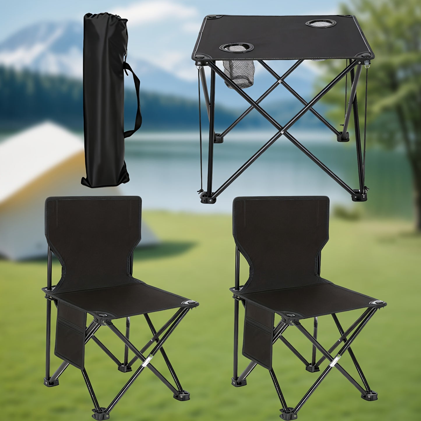 Portable Folding Camping Table And Chairs Set For Outdoor Use - Arthur's Wellness Emporium