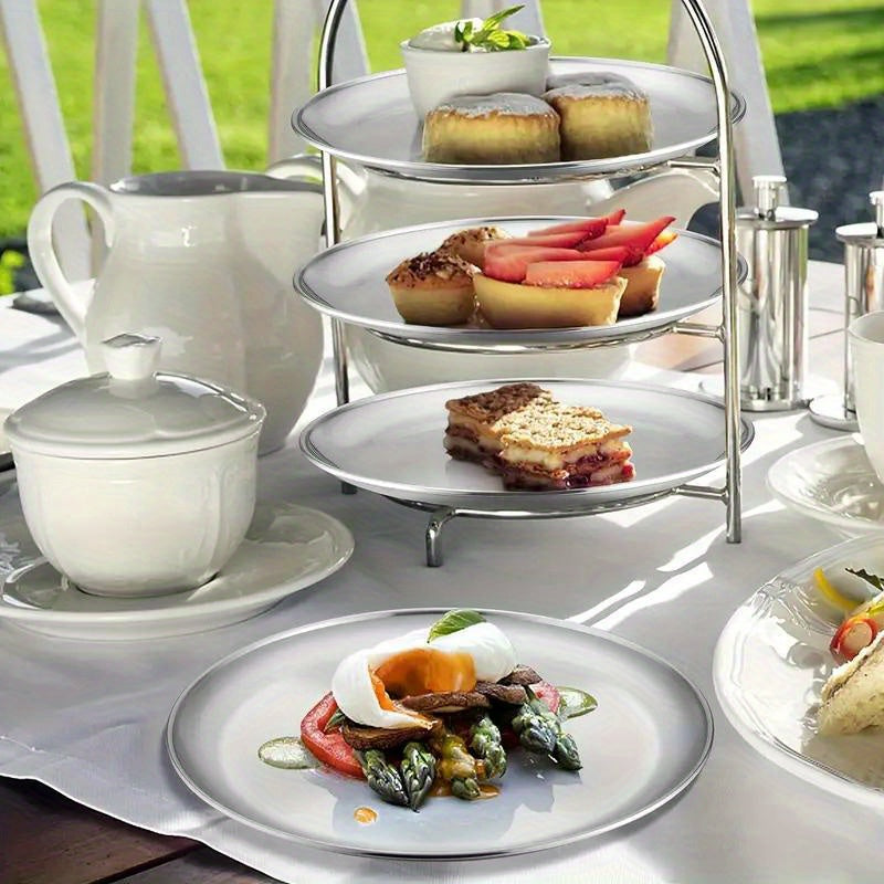 Stainless Steel Plates 10 Pieces Durable Dishwasher Safe - Arthur's Wellness Emporium