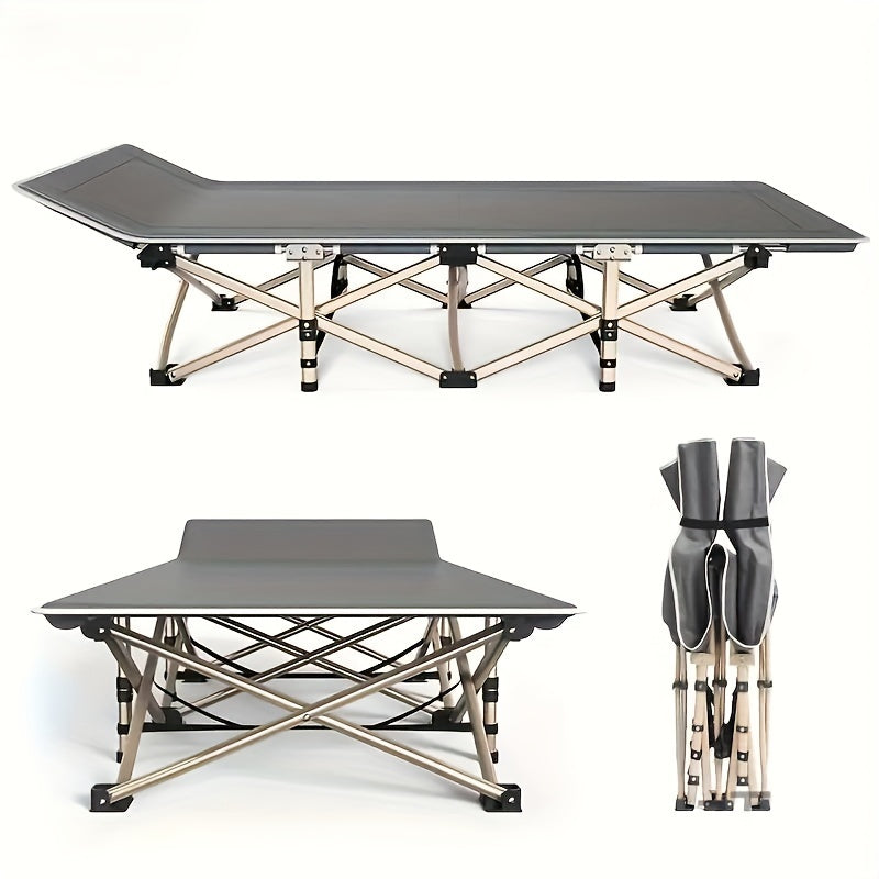 Stainless Steel Outdoor Folding Bed Camping Cot Heavy Duty 400Kg - Arthur's Wellness Emporium