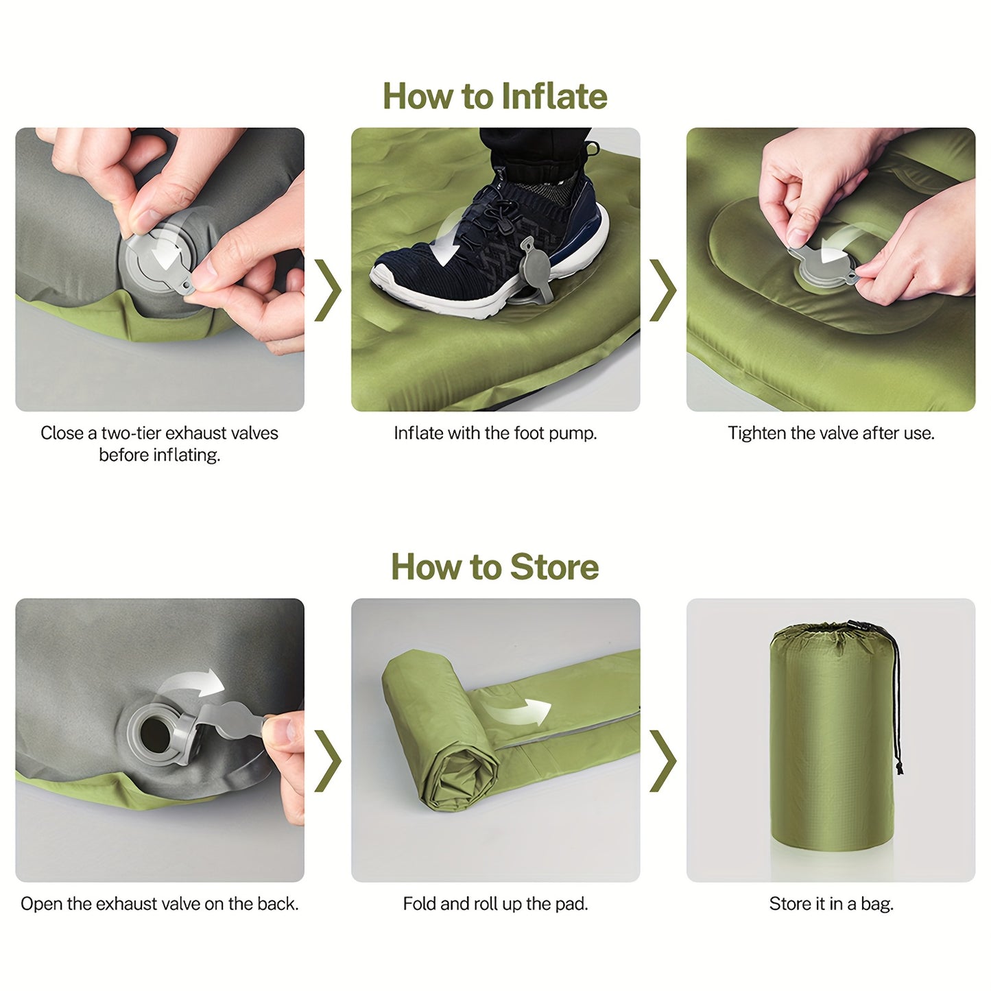 Self Inflating Sleeping Pad For Two With Built In Pump - Arthur's Wellness Emporium