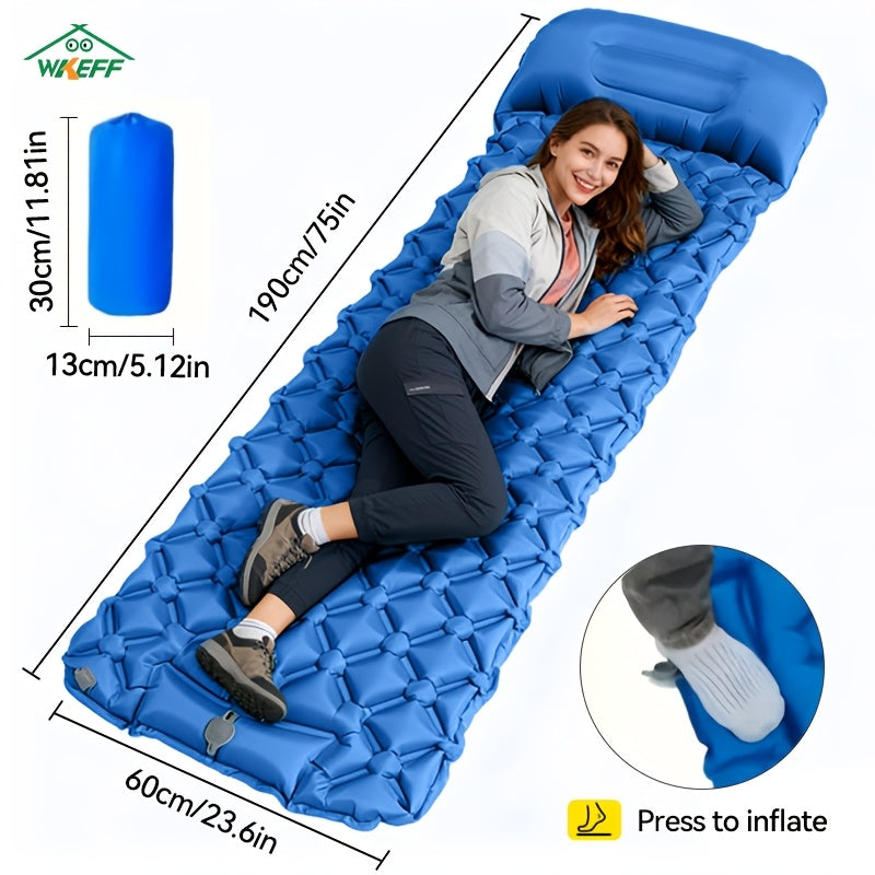 WKEFF Sleeping Pad For Camping Ultralight Inflatable Mattress With Foot Pump - Arthur's Wellness Emporium