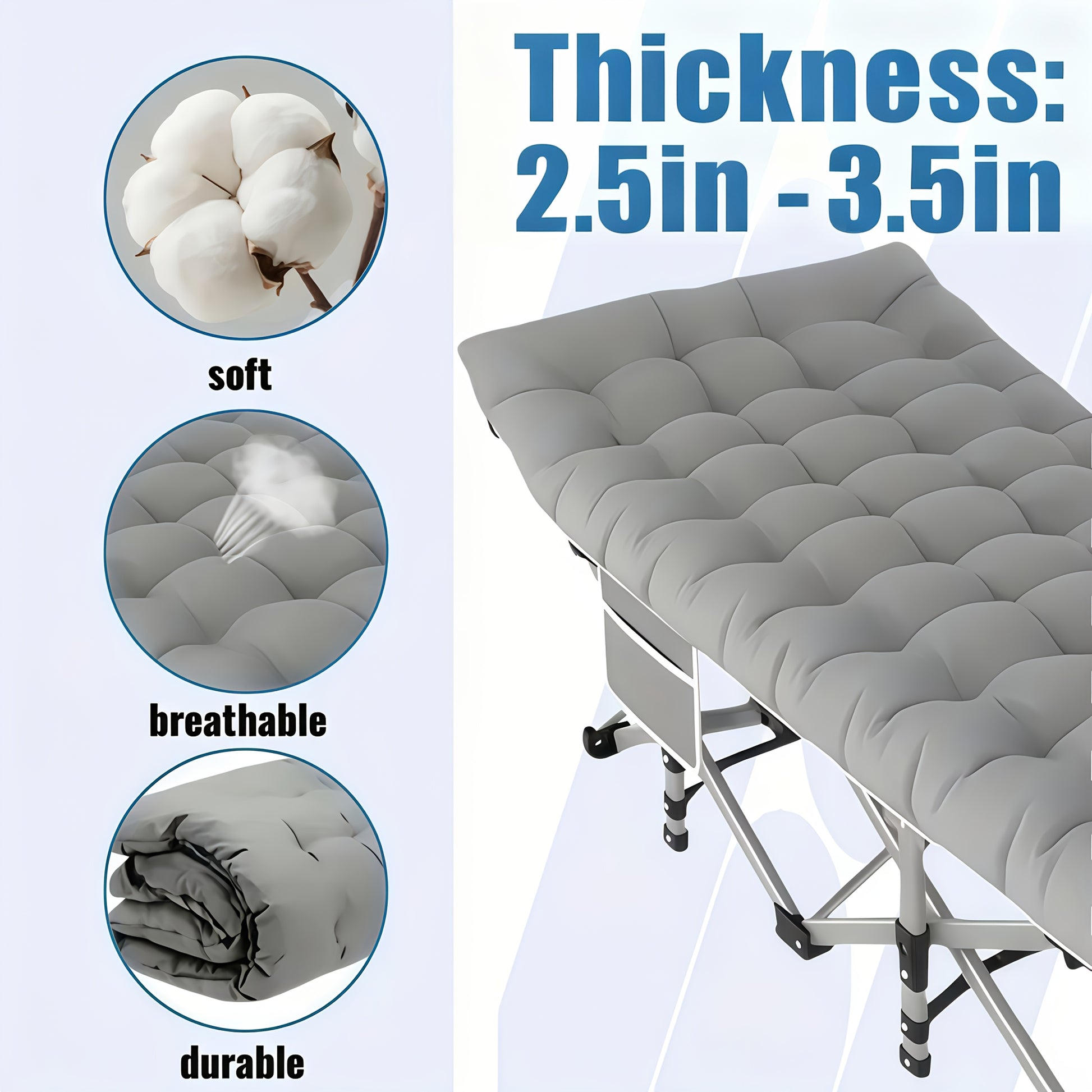 DEYUI Folding Bed With Mattress For Camping And Guests - Arthur's Wellness Emporium