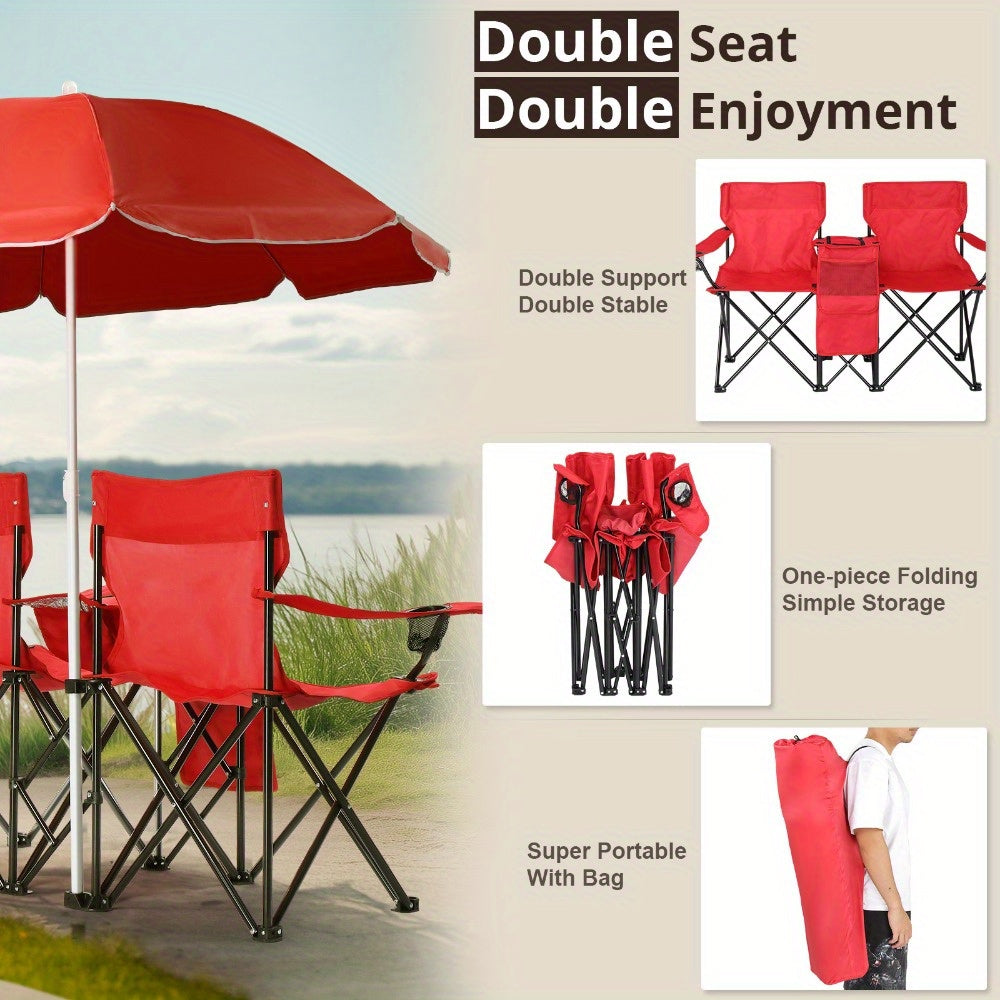 LEADZM Fishing Chair With Umbrella For Outdoor Patio - Arthur's Wellness Emporium