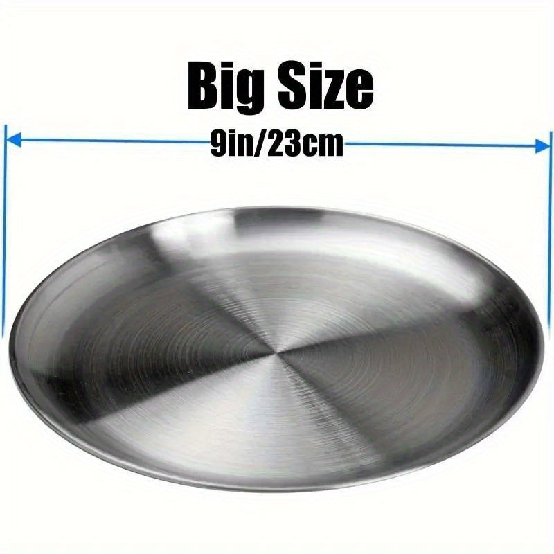 Stainless Steel Plates 10 Pieces Durable Dishwasher Safe - Arthur's Wellness Emporium