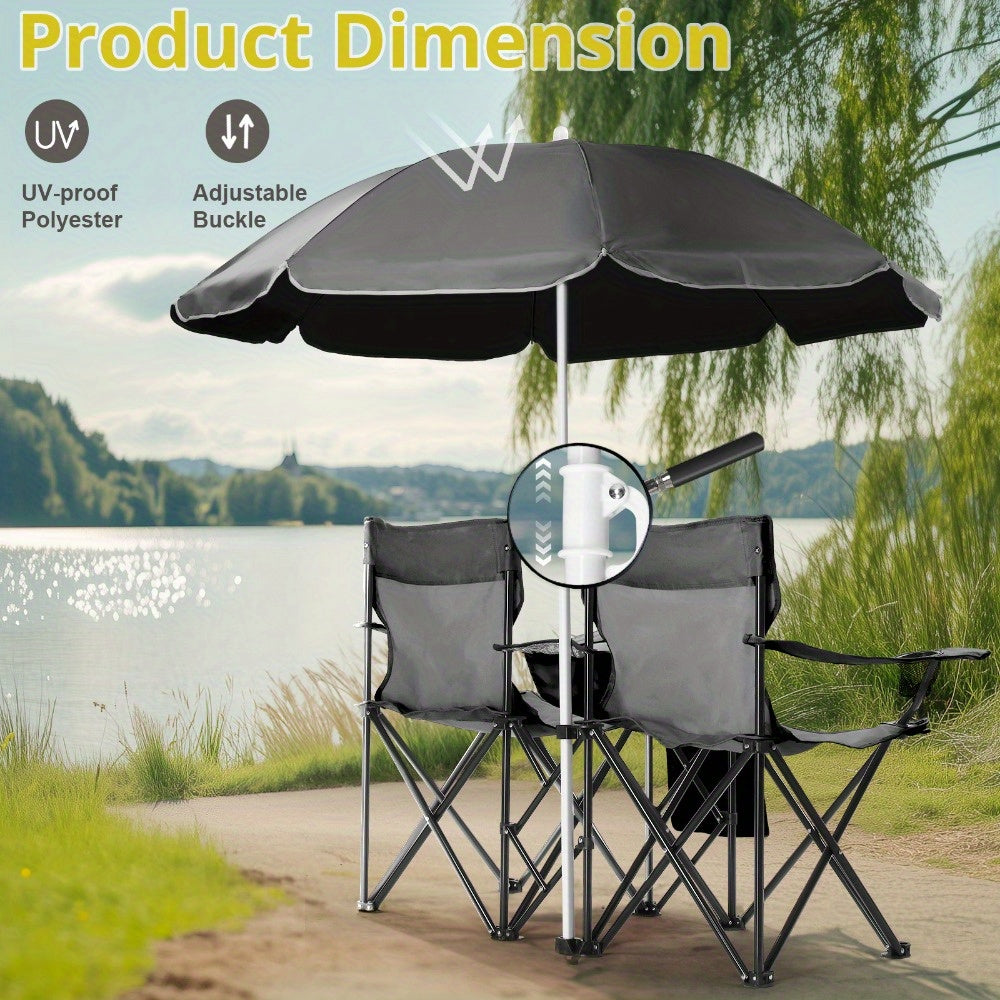 LEADZM Outdoor Fishing Chair With Umbrella For Patio - Arthur's Wellness Emporium