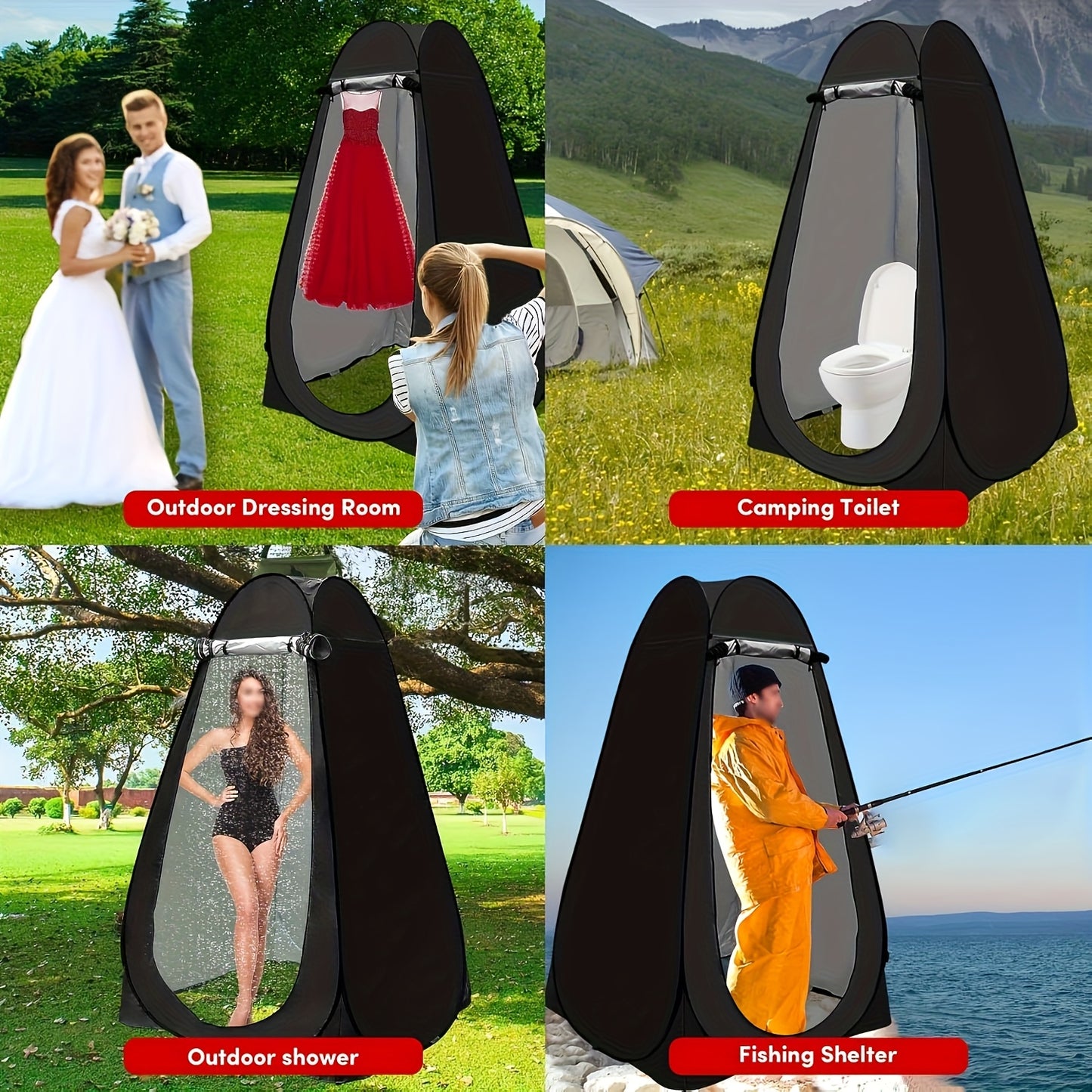 Privacy Camp Shower Kit Foldable Tent And 5Gallon Solar Shower - Arthur's Wellness Emporium