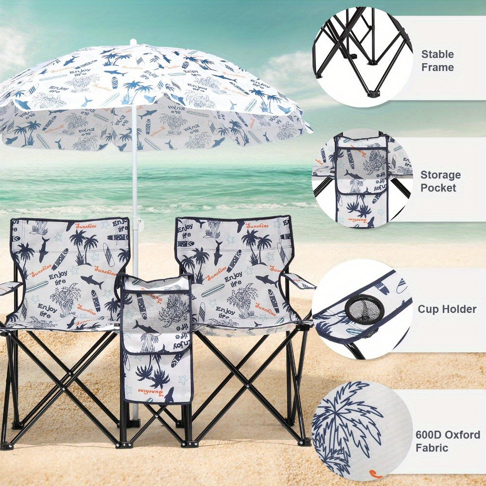 LEADZM Outdoor Fishing Chair With Umbrella For Patio - Arthur's Wellness Emporium
