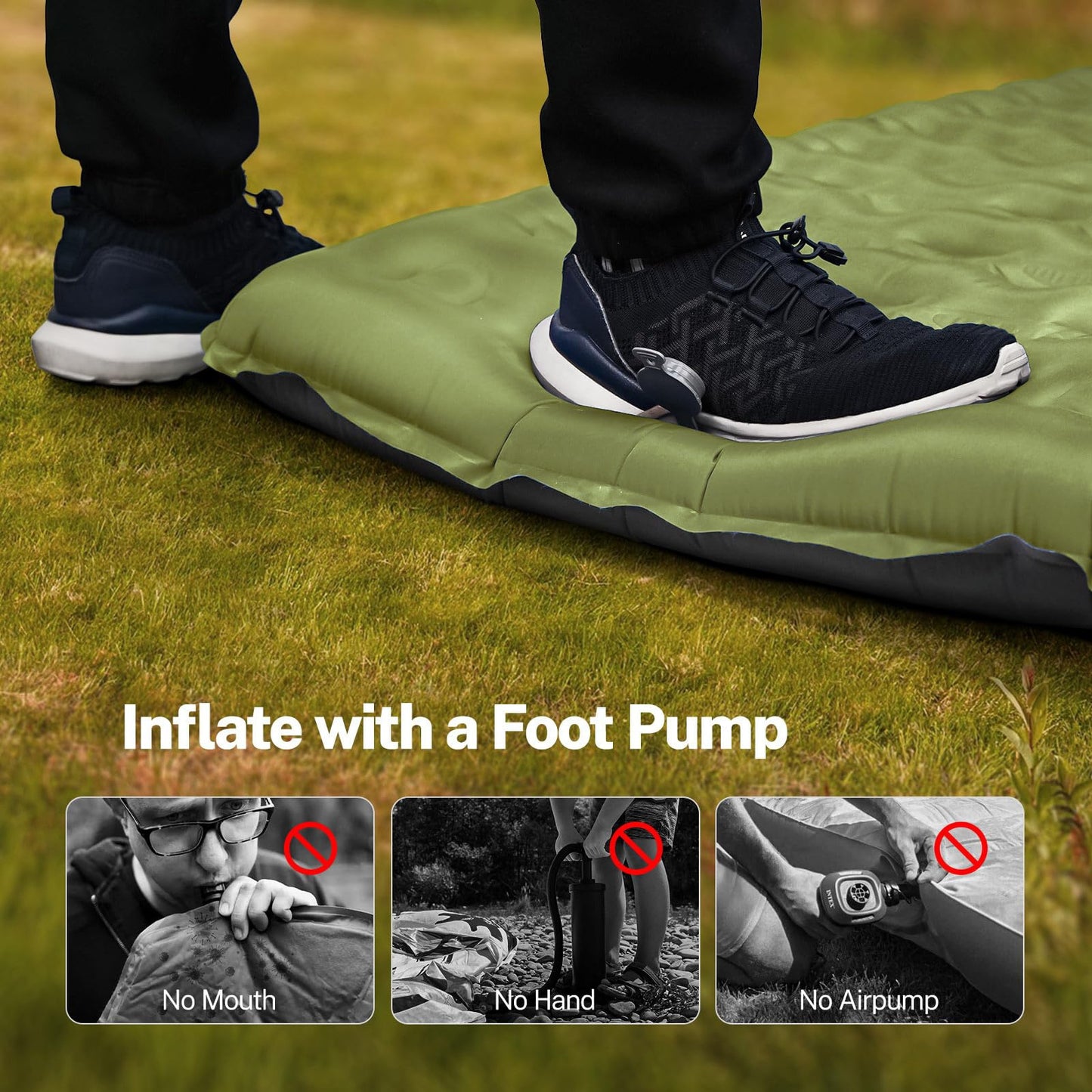Self Inflating Sleeping Pad For Two With Built In Pump - Arthur's Wellness Emporium