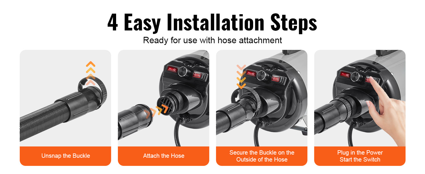 SucceBuy 2000W Dog Dryer With Adjustable Speed And Nozzle Set - Arthur's Wellness Emporium